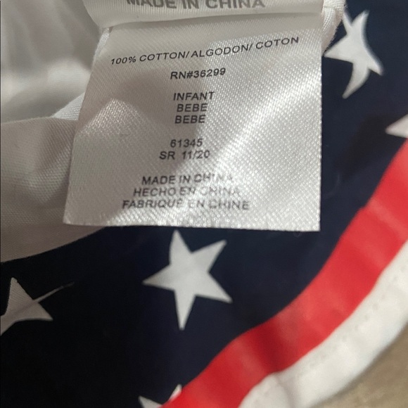 Striped and Starred Sun Hat with Red Bow - Picture 4 of 4